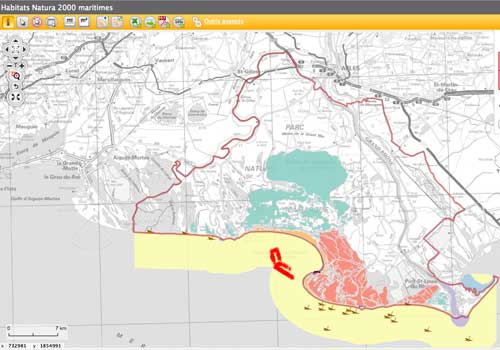 Carte des sites Natura 2000 maritime